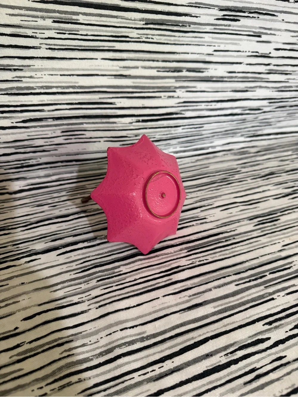 Vintage Brass & Pink Umbrella Trinket Dish